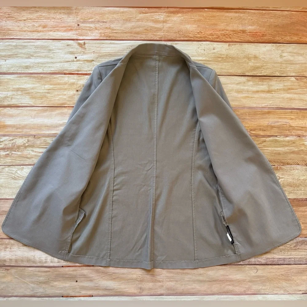 EQUESTRIAN Gray Open Front Long Length Lightweight Blazer or Jacket Sz M
